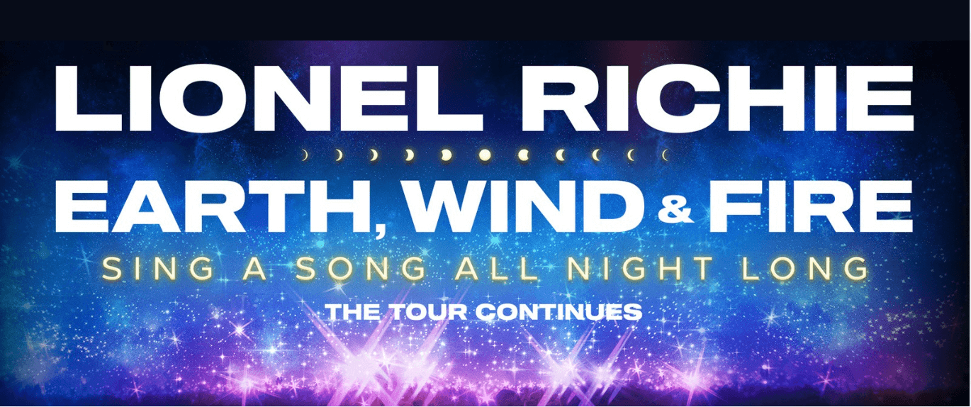 Lionel Richie and Earth, Wind & Fire appear in promotional tour artwork.